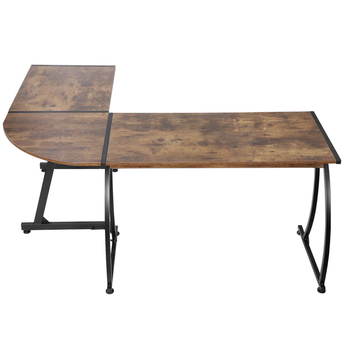 Brown L-Shaped Computer Desk S96738