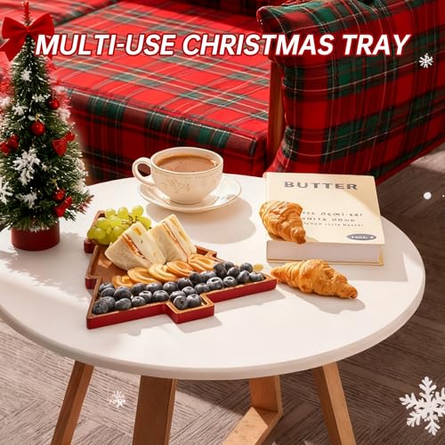 Wooden Cutting Boards 2 Pack Christmas Tree Platters I365