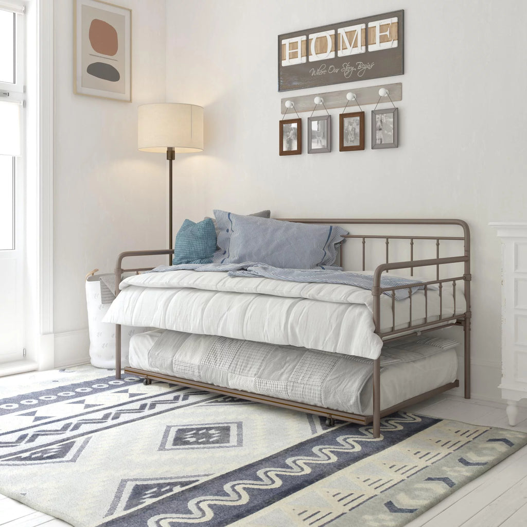 Bronze Metal Daybed with Trundle Y579