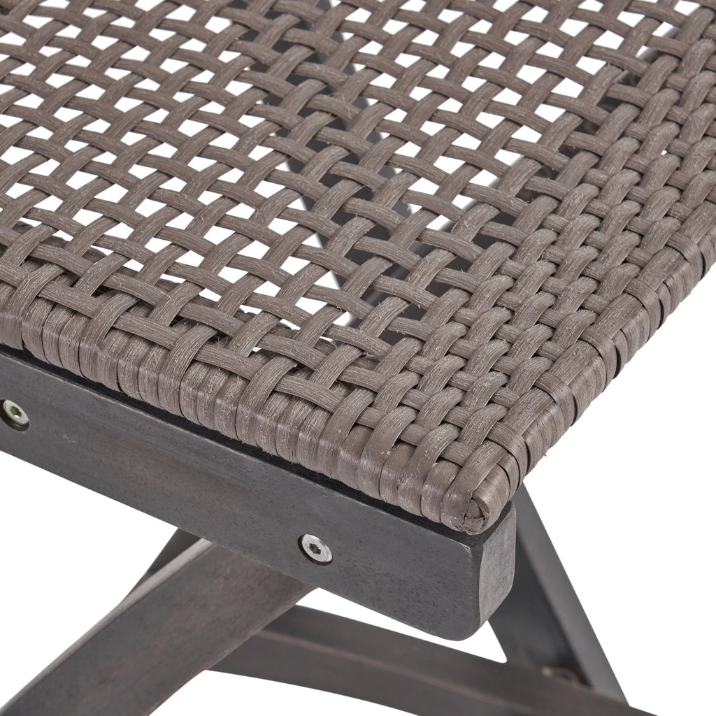 3-Pc Wood and Wicker Bar Height Set E456042