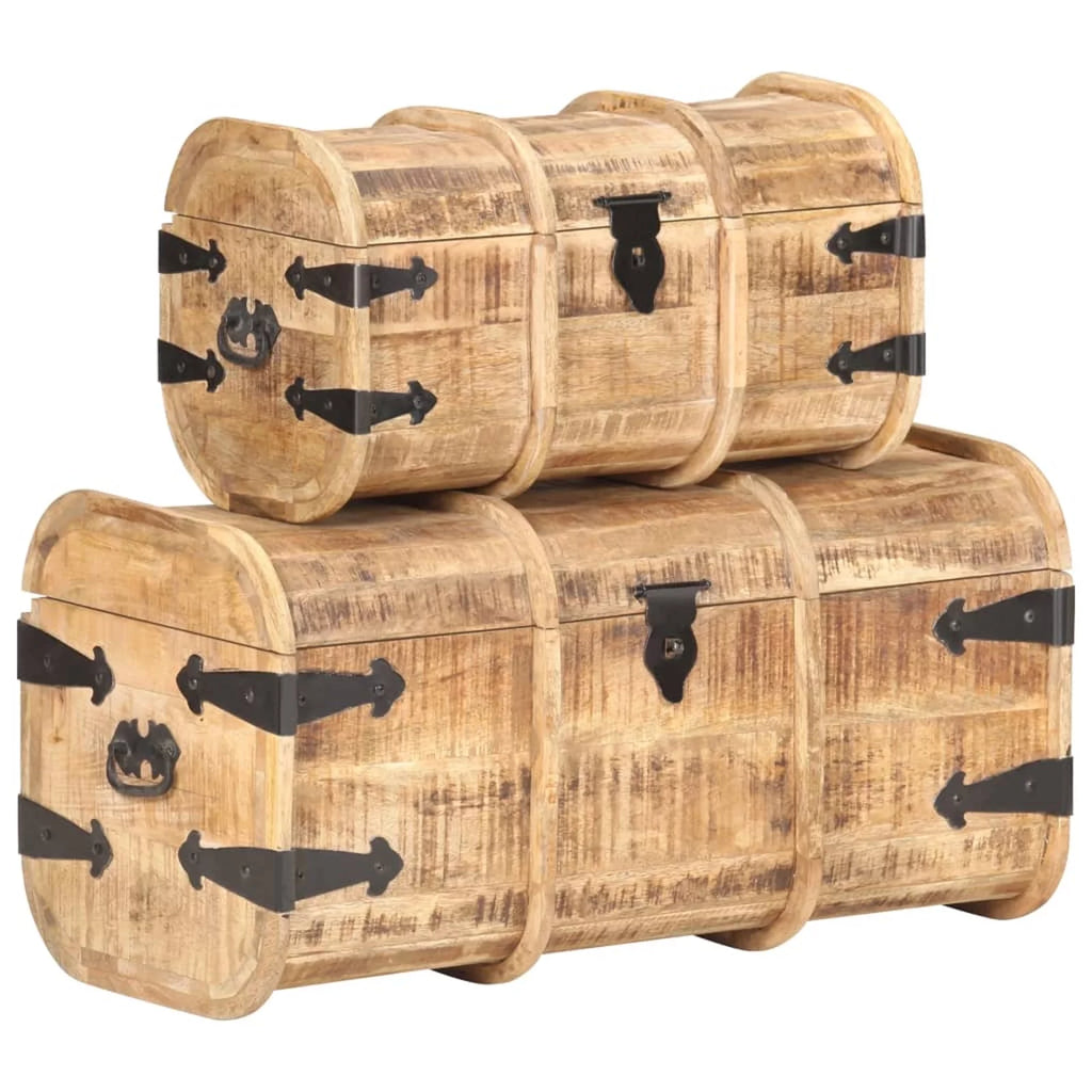 2 Piece Mango Wood Storage Chest N358