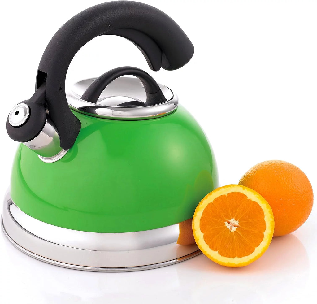 Green Stainless Steel Whistling Tea Kettle 2.6-Quart Q1870