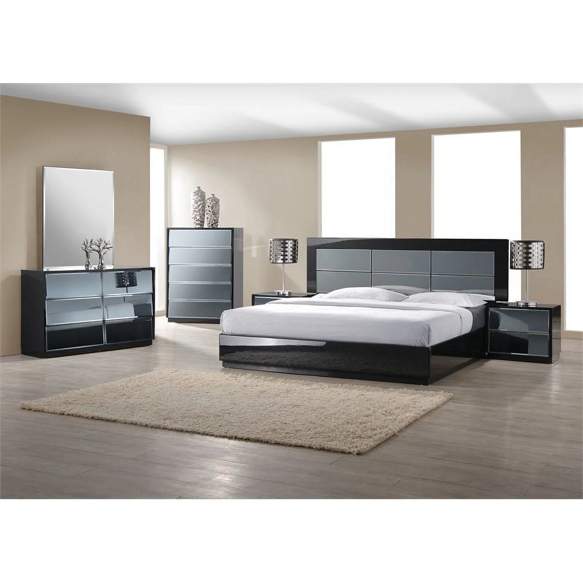 2-Drawer Wood Nightstand Set of 2 B49779