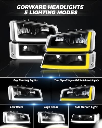 Black Headlights Housing Assembly with Clear Lens U857121