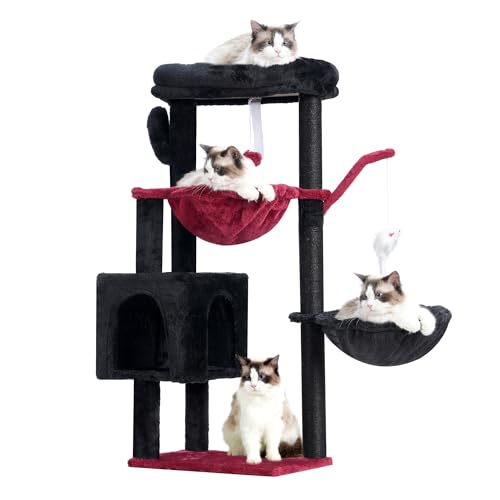 39.4 Inches Light Gray Cat Tree with Scratching Post S379874