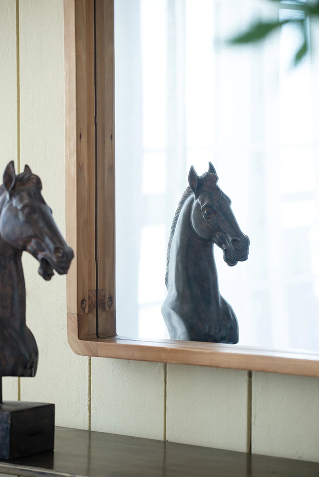 Wooden Square Wall Mirror E7345