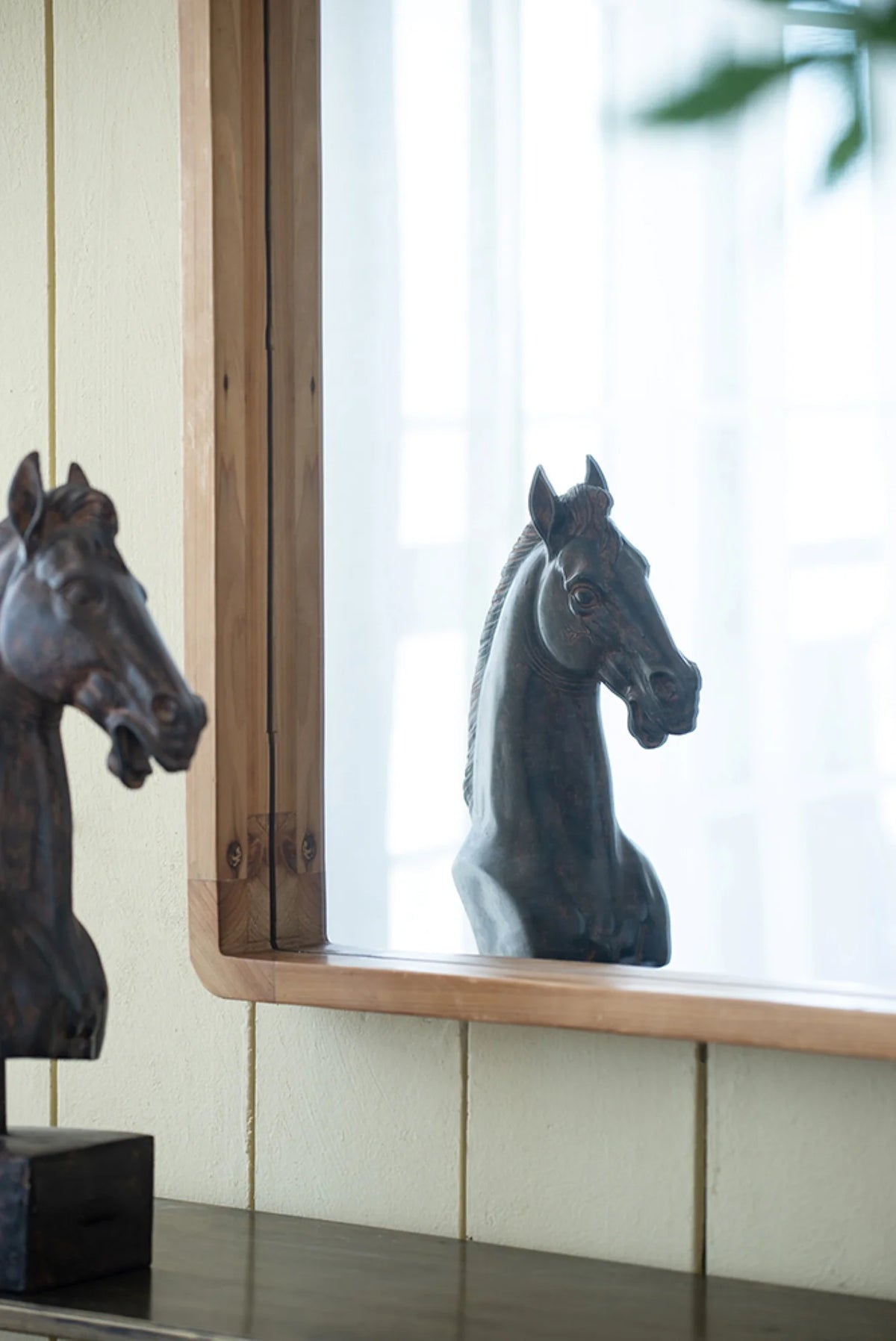 Wooden Square Wall Mirror E7345