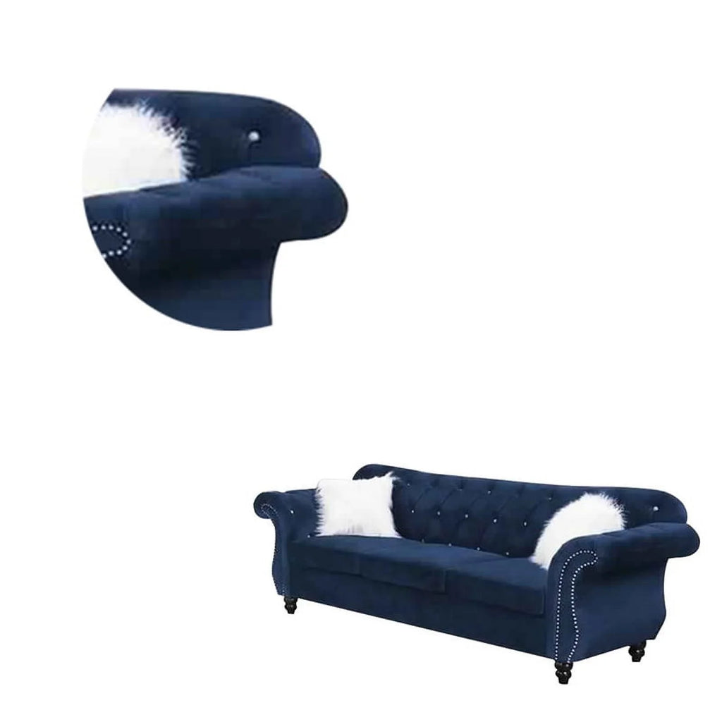 Blue Velvet Sofa J346255
