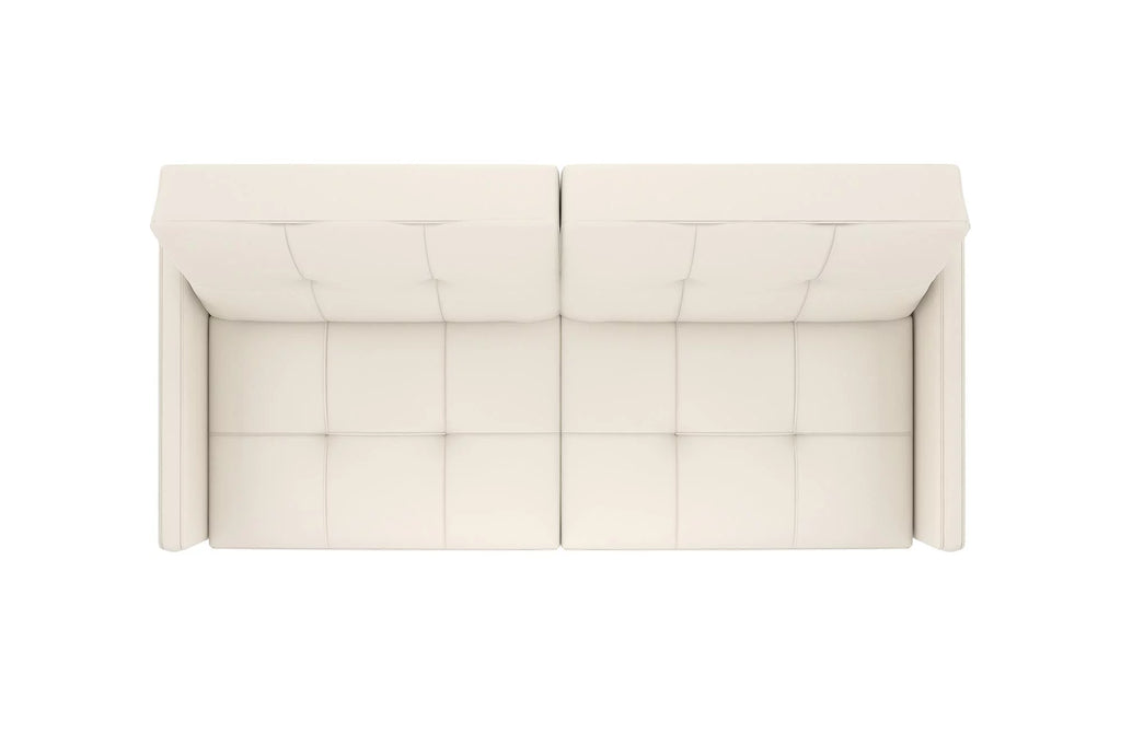 White Faux Leather Coil Futon A521081
