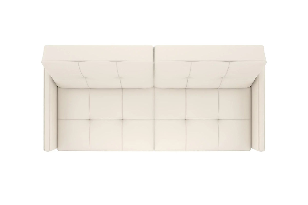 White Faux Leather Coil Futon A521081