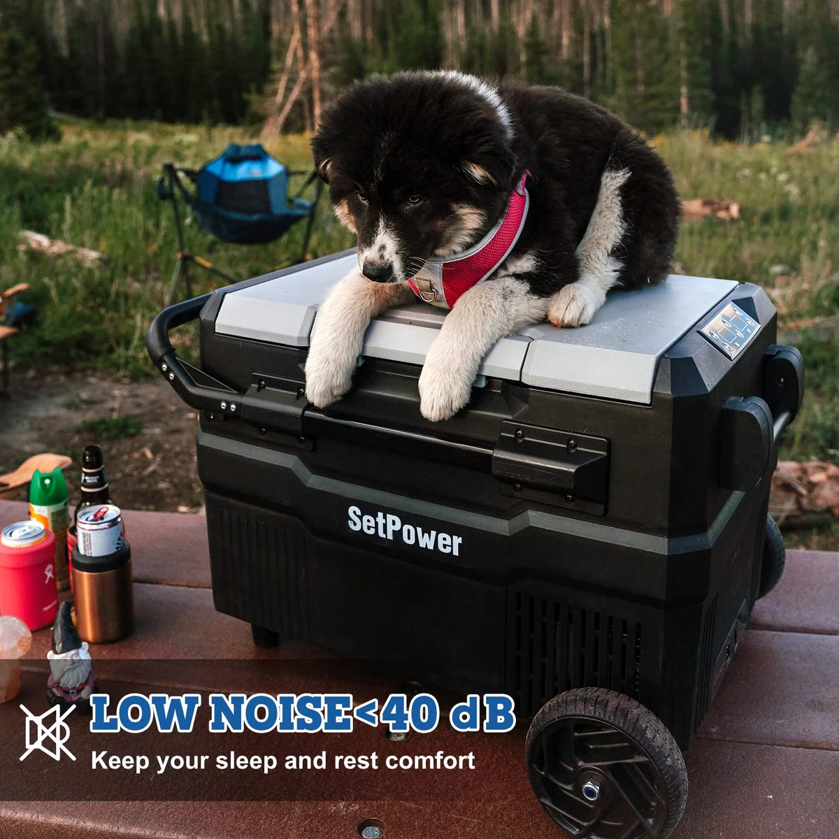 45QT Dual Zone Portable Car Refrigerator with Freezer on Wheels J1004