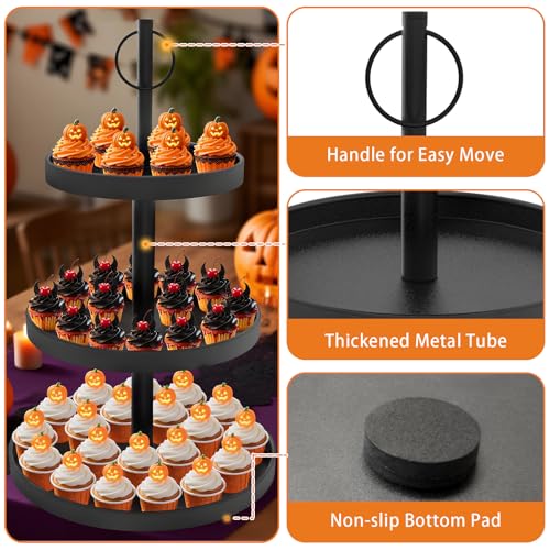 Black 3 Tier Metal Cupcake Stand 2 Pack U577