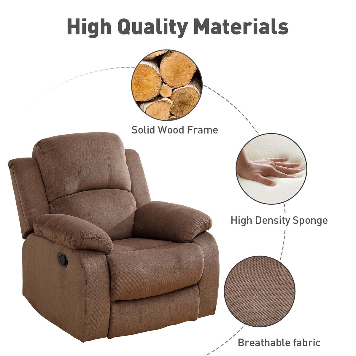 Brown Corduroy Recliner Chair P47949