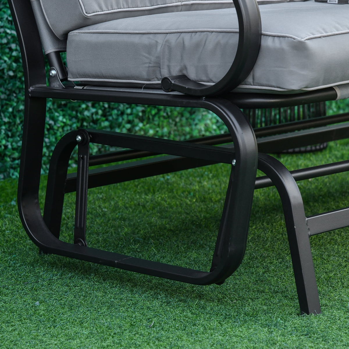Grey 2-Person Outdoor Glider with Cushions K48046