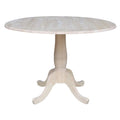 42" Round Solid Wood Dual Drop Leaf Pedestal Table L636