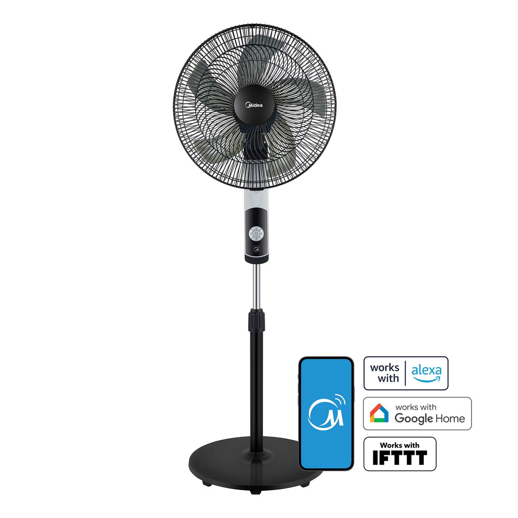 16-inch Smart Pedestal DC Fan with Wi-Fi, Black N5685