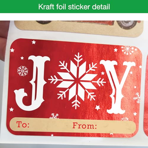 80 Count Large Foil Christmas Gift Tag Stickers C867593