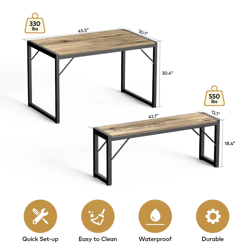 Dining Table Set for 4 Grey O202651