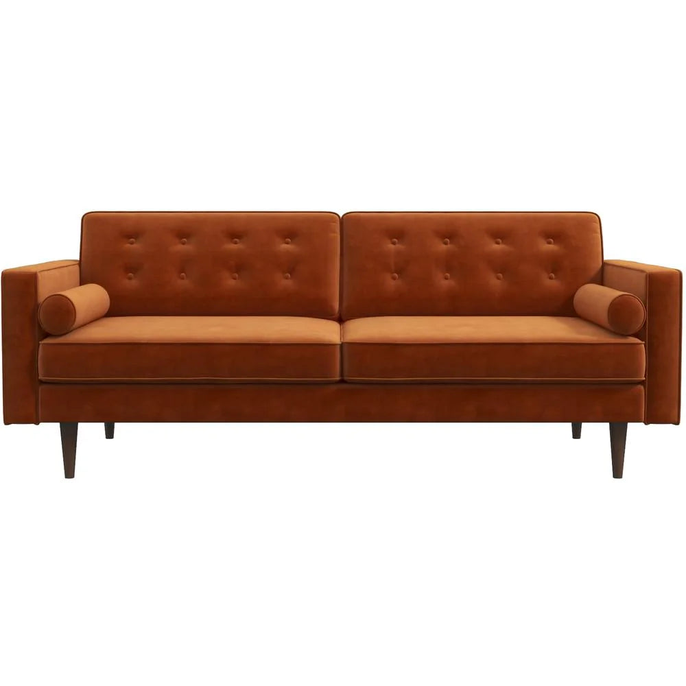 Orange Velvet Loveseat P928