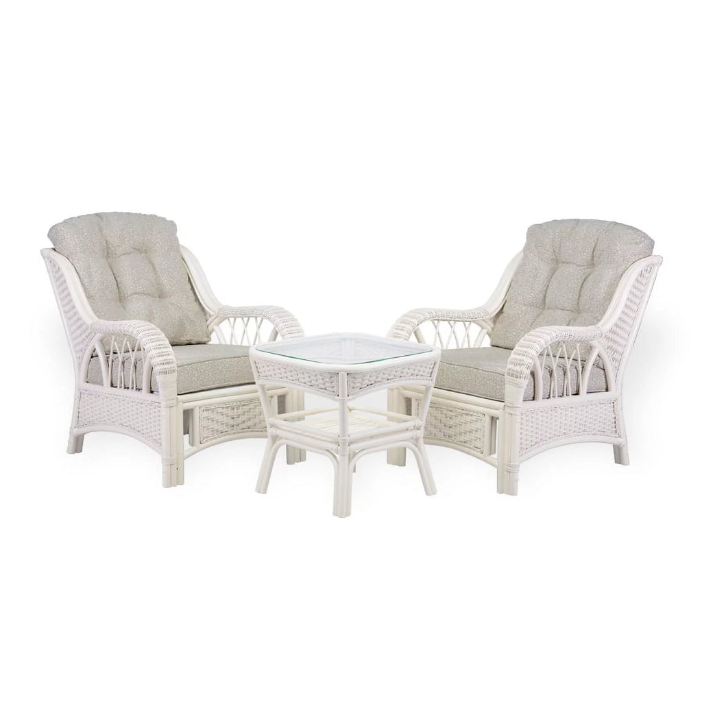 White Square Rattan Coffee Table X2676