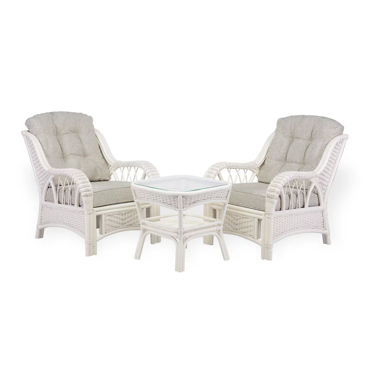 White Square Rattan Coffee Table X2676