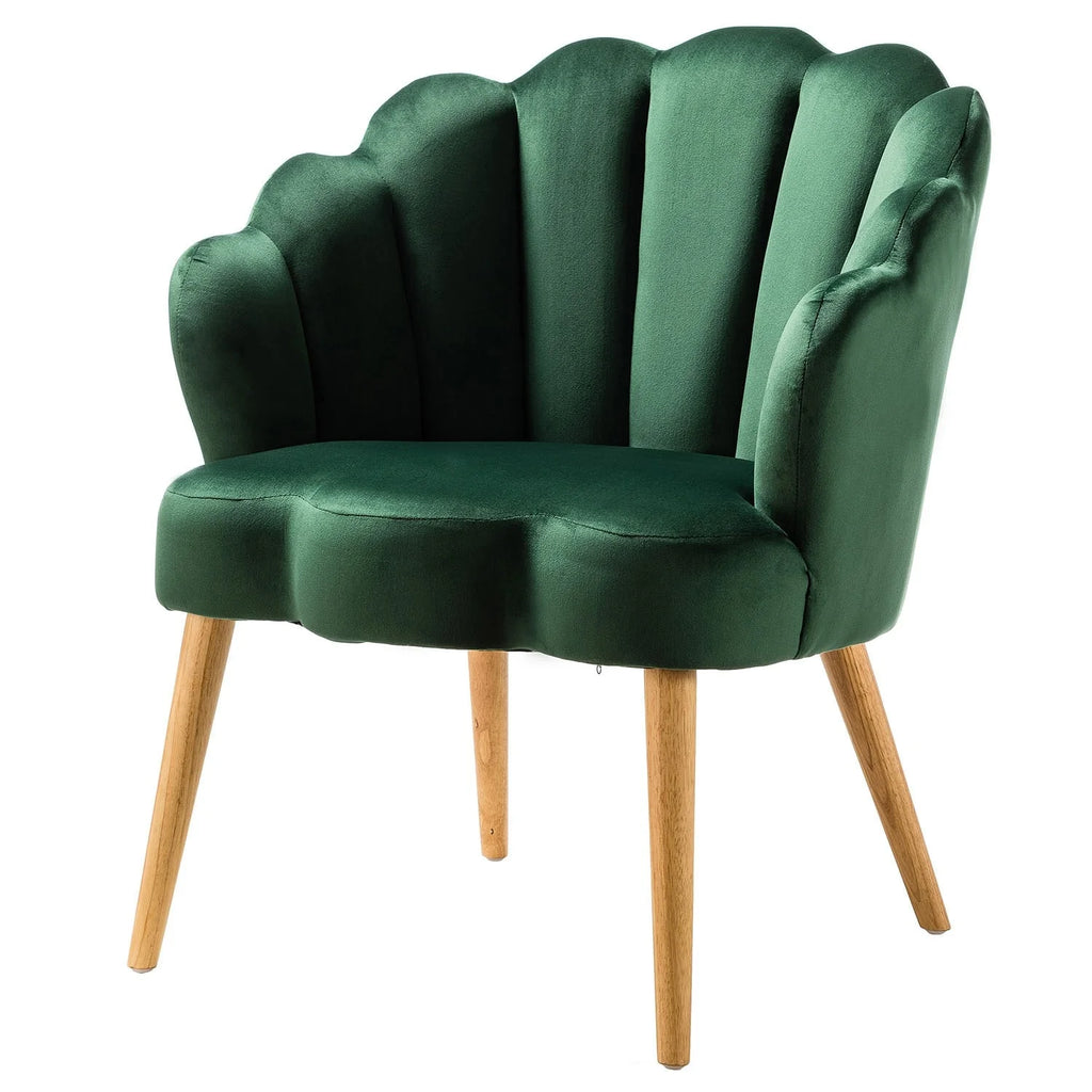 Scalloped Velvet Tufted Arm Chair V271