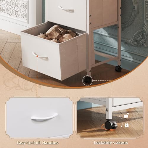 Black 3 Drawer Fabric Dresser with Wheels G60532