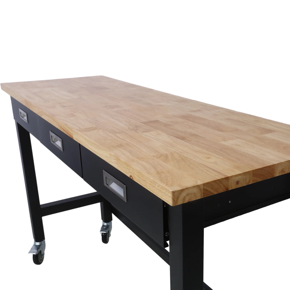 60in Adjustable Bamboo Wood Work Bench with Drawer Storage M45941