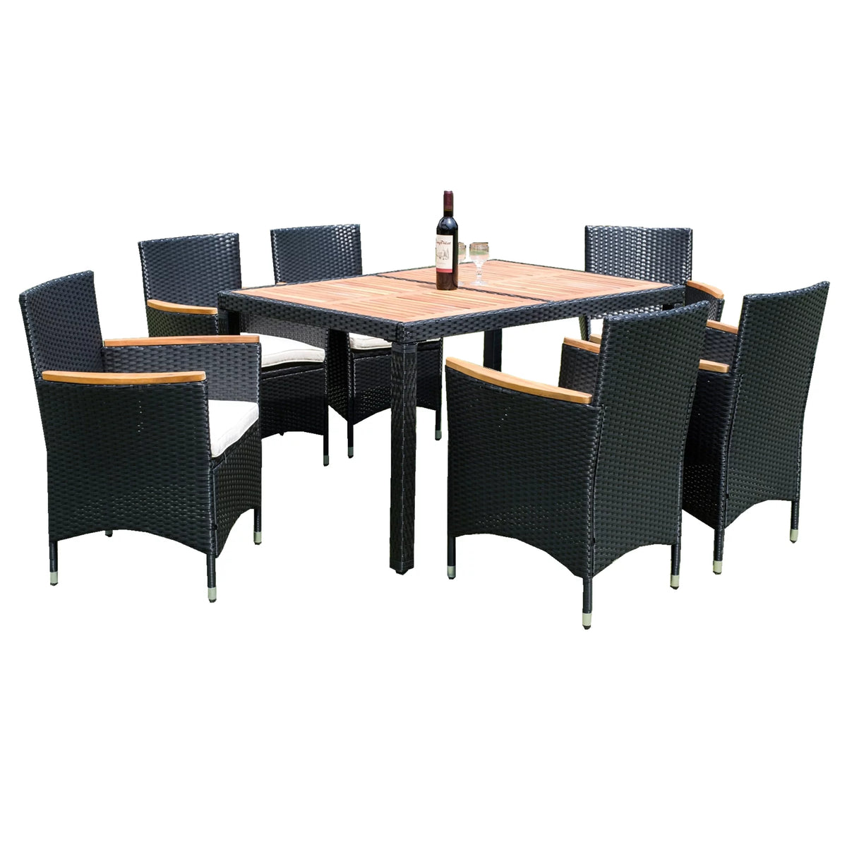 7-Piece Outdoor Patio Wicker Dining Set U604