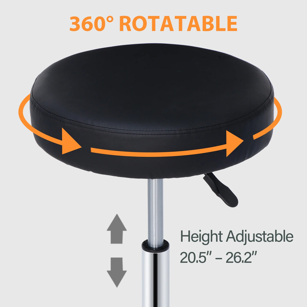 Adjustable Hydraulic Rolling Swivel Stool Black P8906