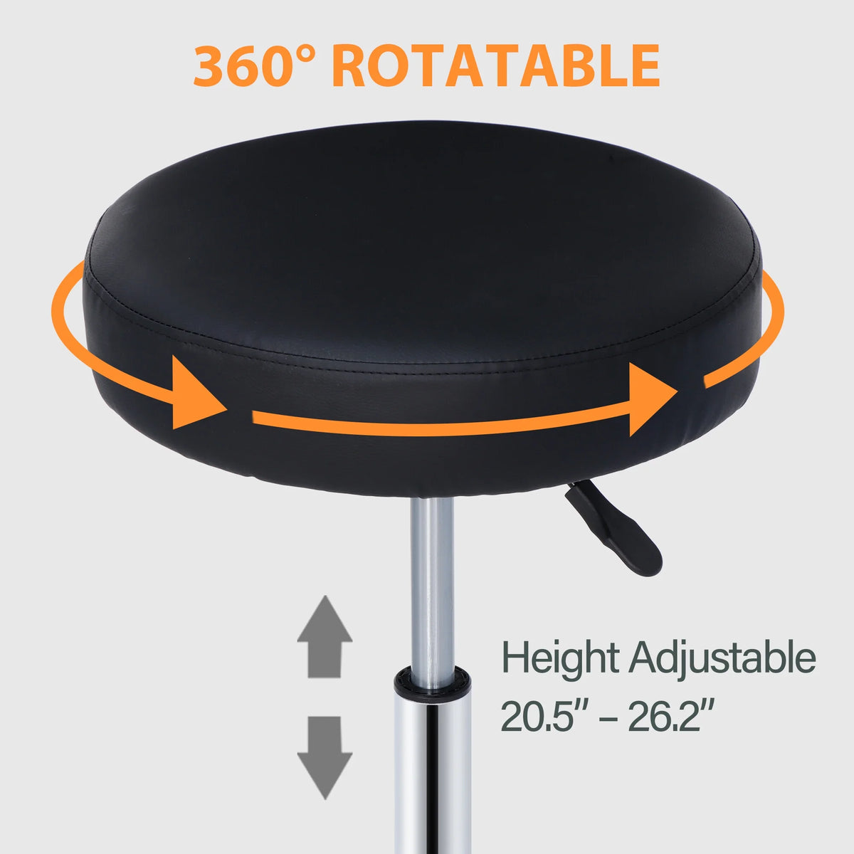 Adjustable Hydraulic Rolling Swivel Stool Black P8906