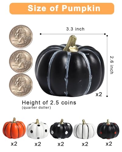12 Pcs White Plastic Foam Pumpkins W10963