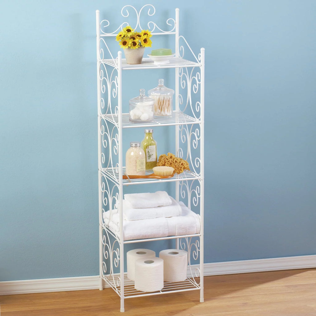 5 Tier White Storage Shelf H62405