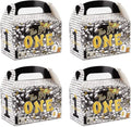 Black Gold 1st Birthday Treat Boxes with Handle X12522