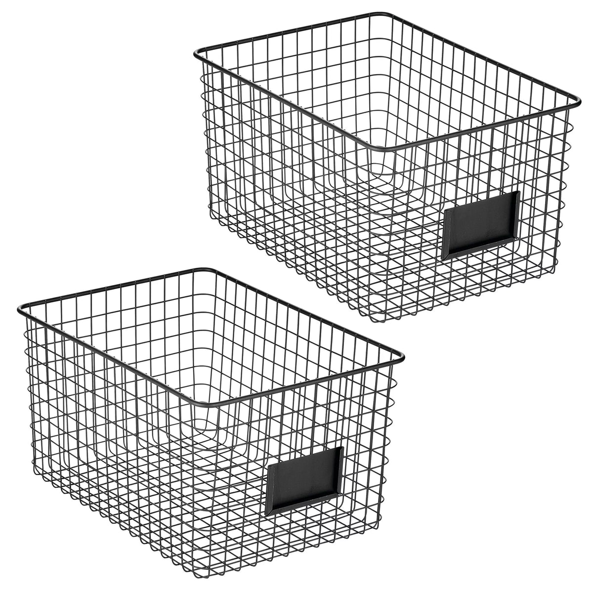 Matte Black 2 Pack Storage Organizer Basket D605997