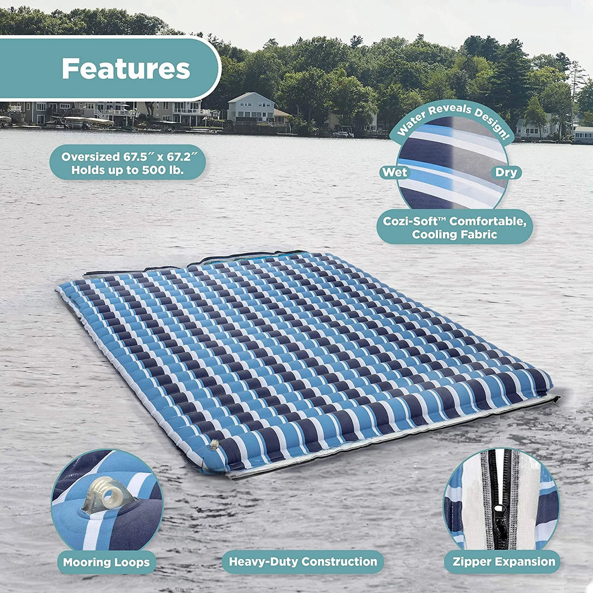 Blue Inflatable Floating Mat R841120