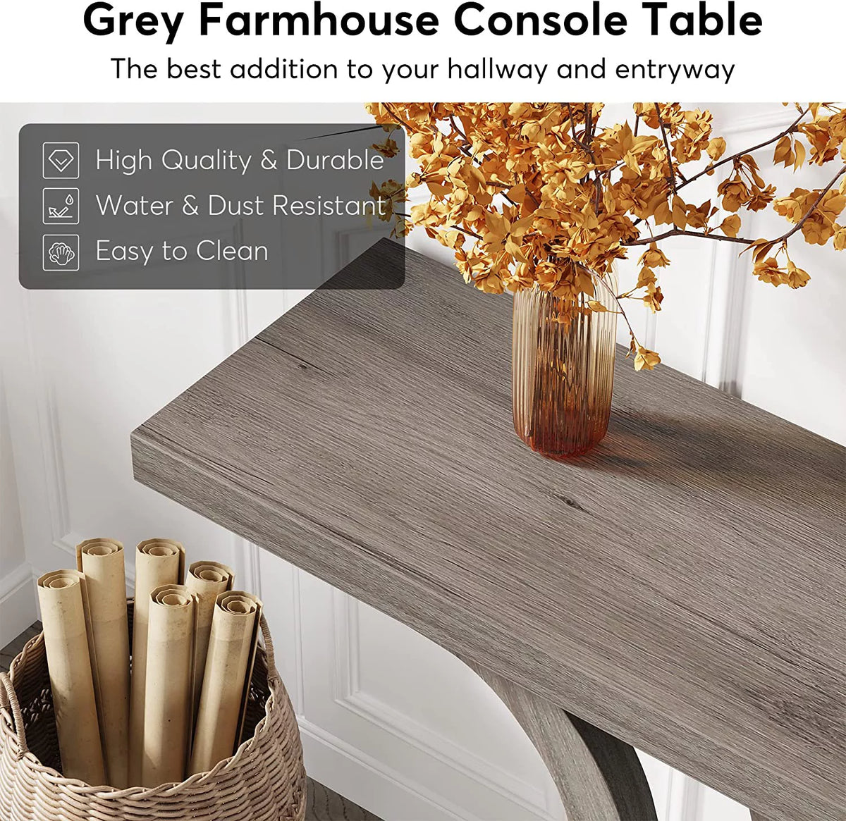 55-inch Grey Wood Rustic Console Table S7377