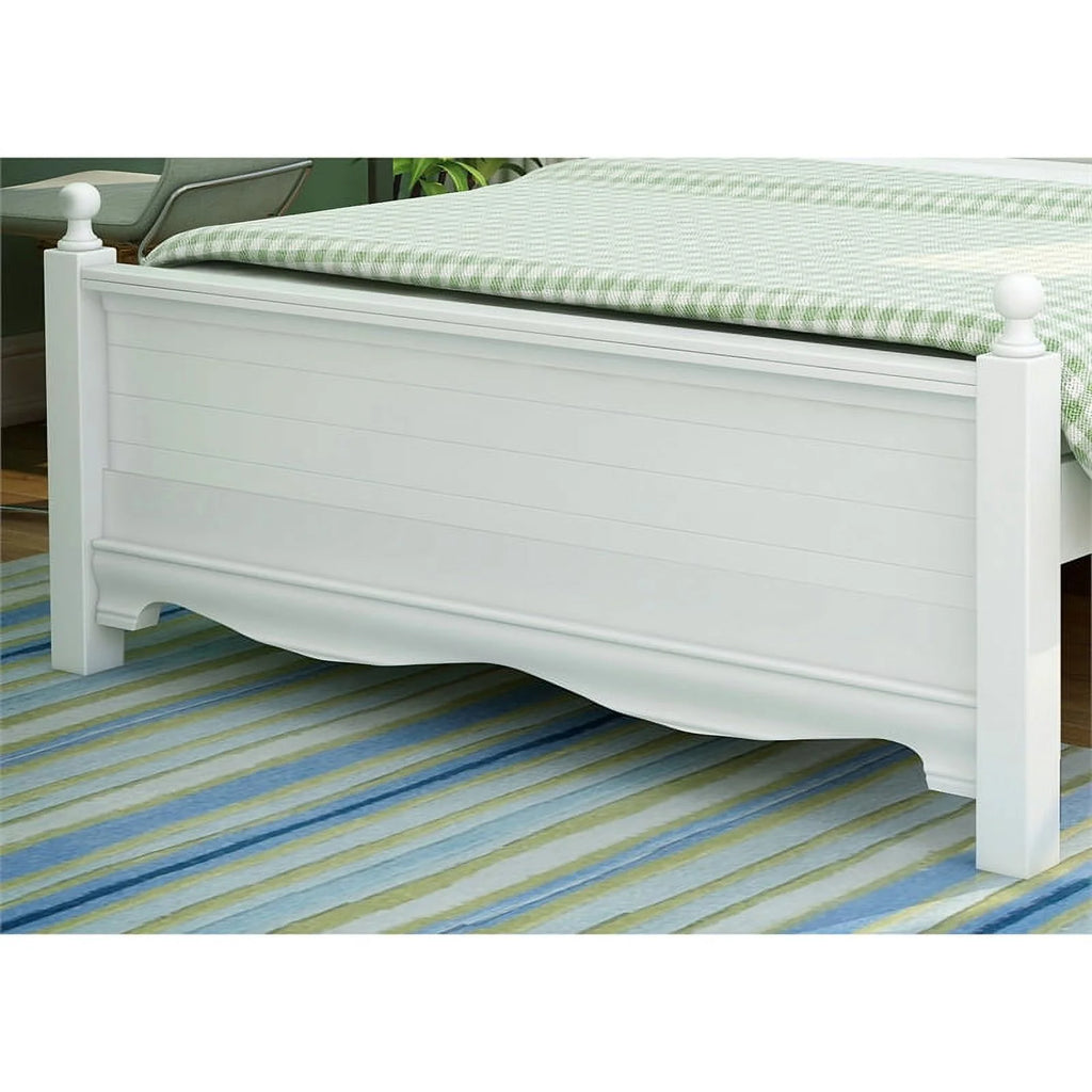 White Wood Twin Panel Kids Bed L469013