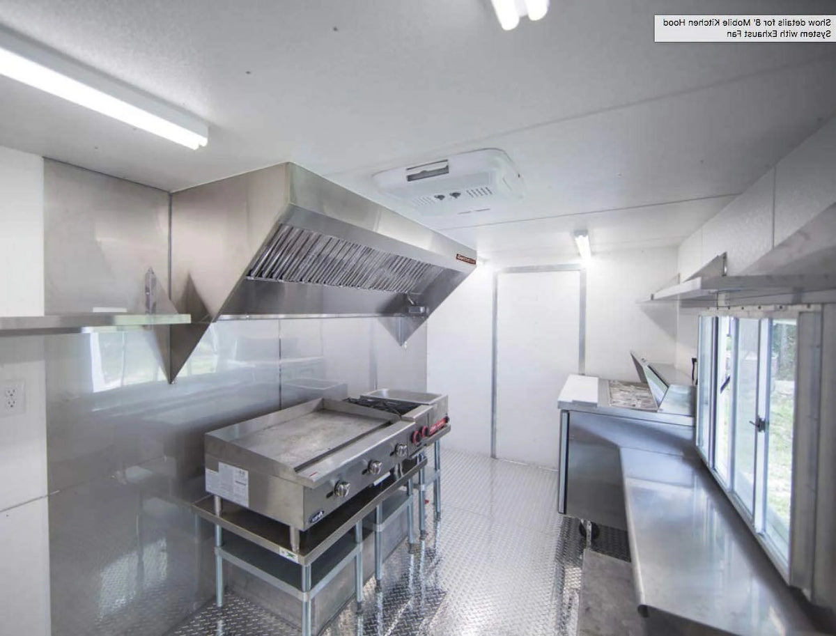 Food Truck Low Profile Exhaust Hood System with Fan and Duct L99754