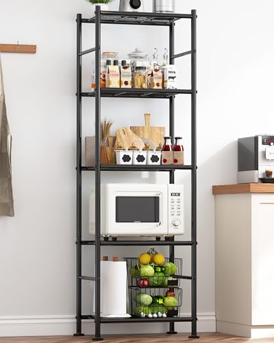 5 Tier Heavy Duty Metal Storage Shelves, Black M12457