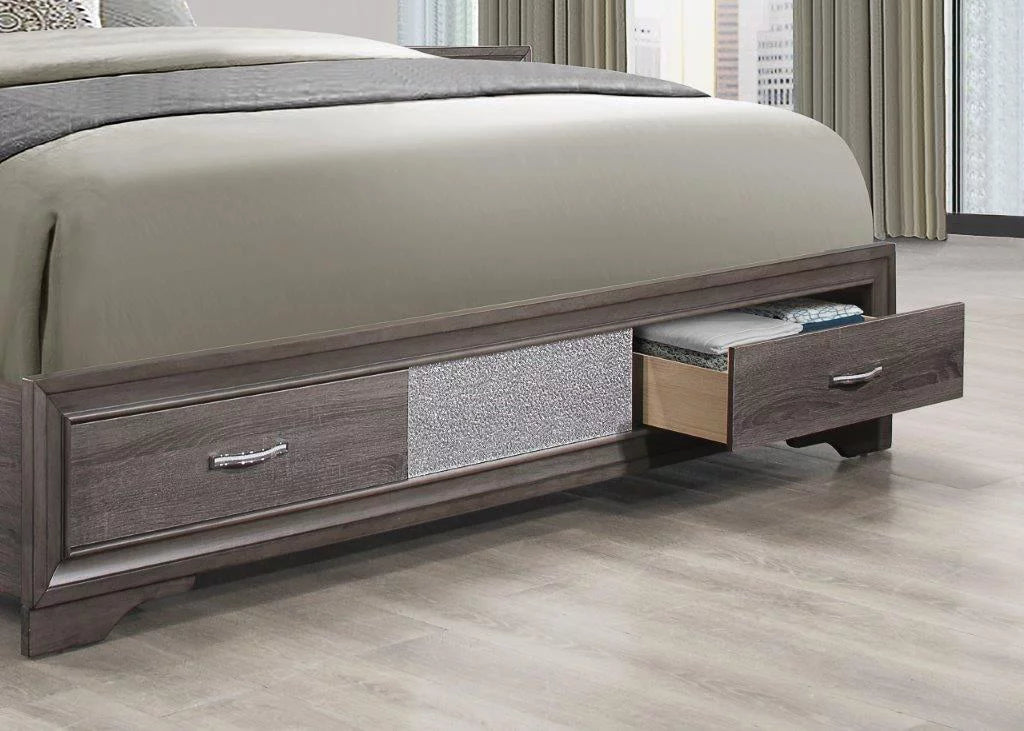 Queen Bedroom Set 5Pcs Weathered Grey J671822