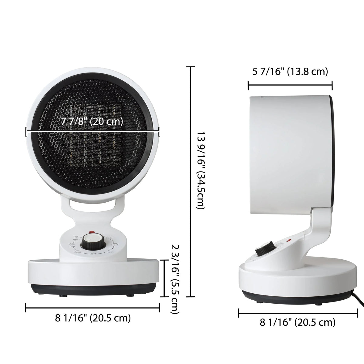 1500W 2-In-1 Electric Space Heater and Cooling Fan A83223