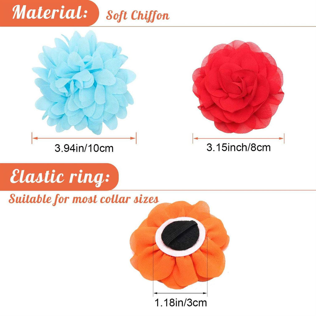 20 Pcs Multi-Color Soft Chiffon Dog Collar Flower Accessory X589