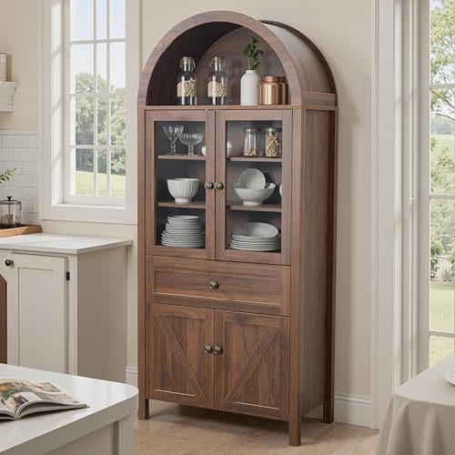 Pantry Cabinet with Drawer, 2 Cabinets and 6 Door Shelves, Adjustable Shelves, 71.65" N212