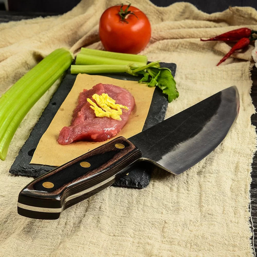 Hand Forged Butcher Knife with Leather Sheath Y773123