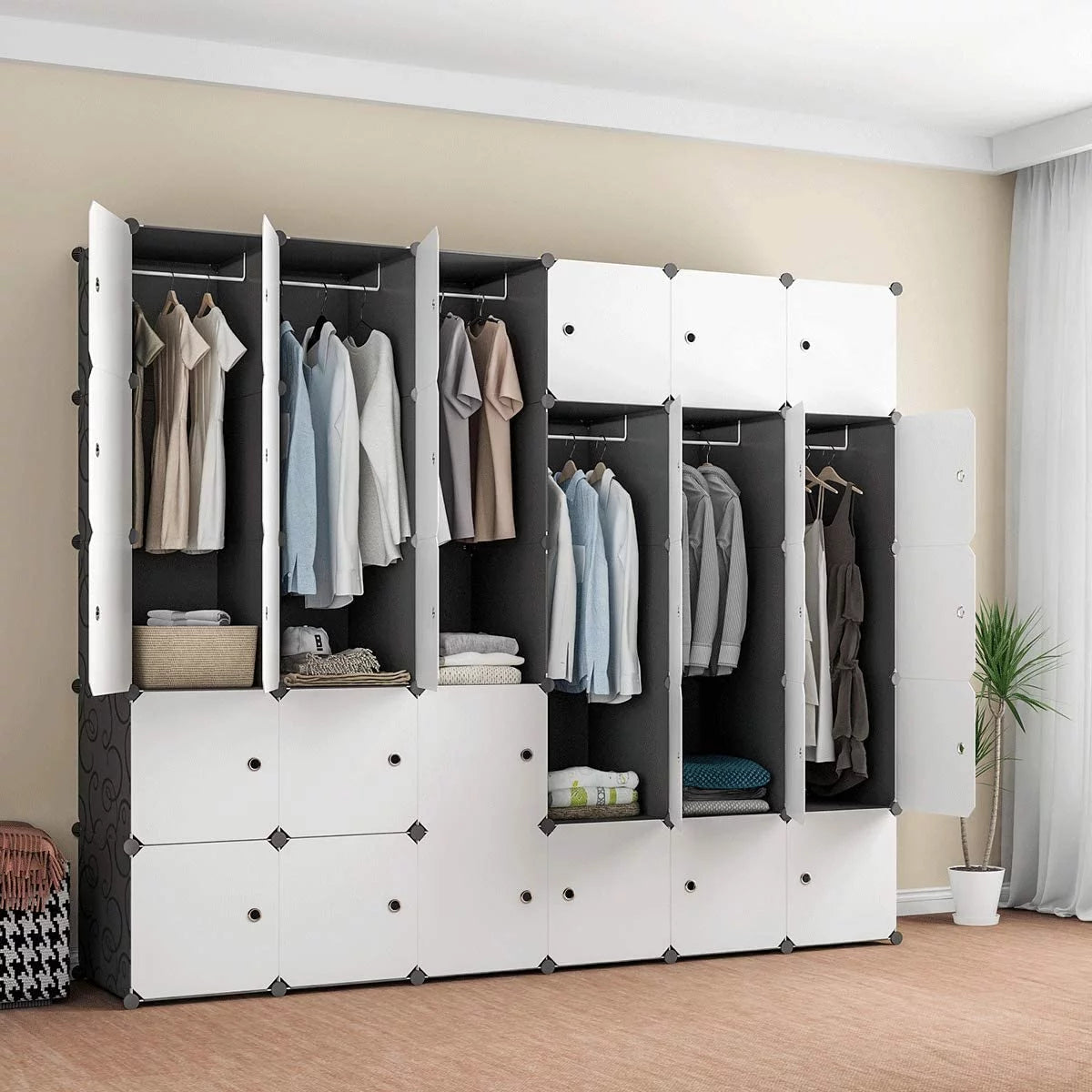 Black 30 Cubes Portable Wardrobe Closet K420