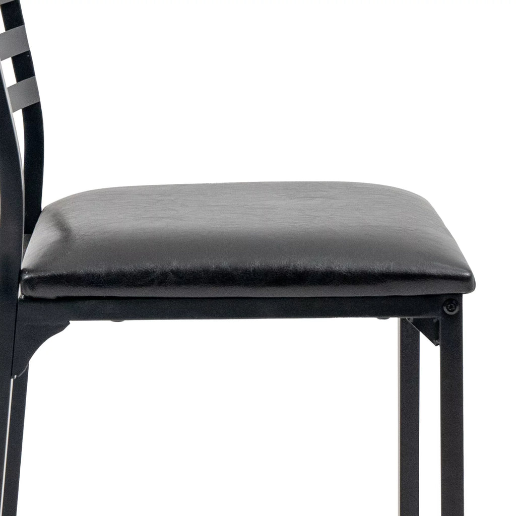 5 Piece Black Dining Table Set with 4 Upholstered Chairs G3890