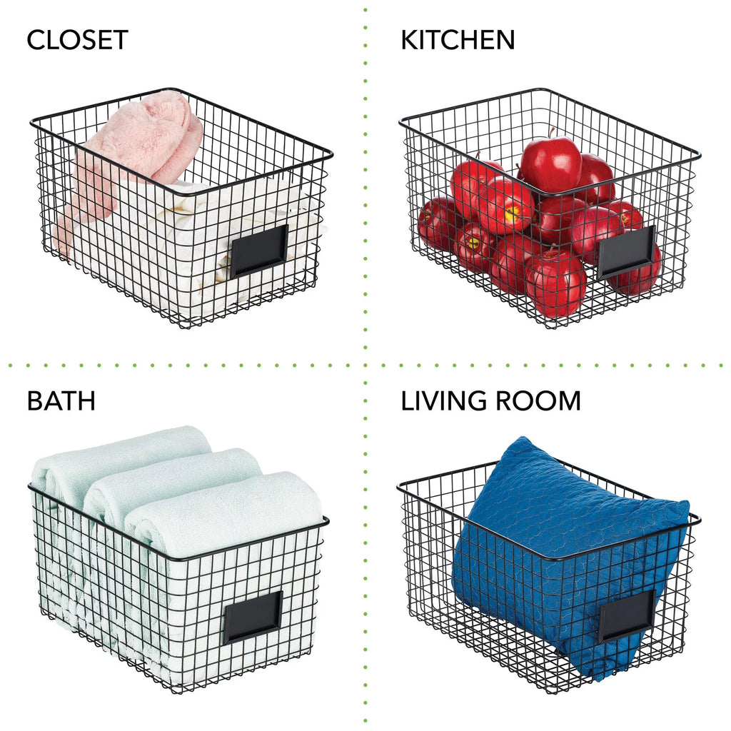 Matte Black 2 Pack Storage Organizer Basket D605997