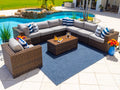 Brown 9-Piece Resin Wicker Outdoor Sectional Sofa Set X8340