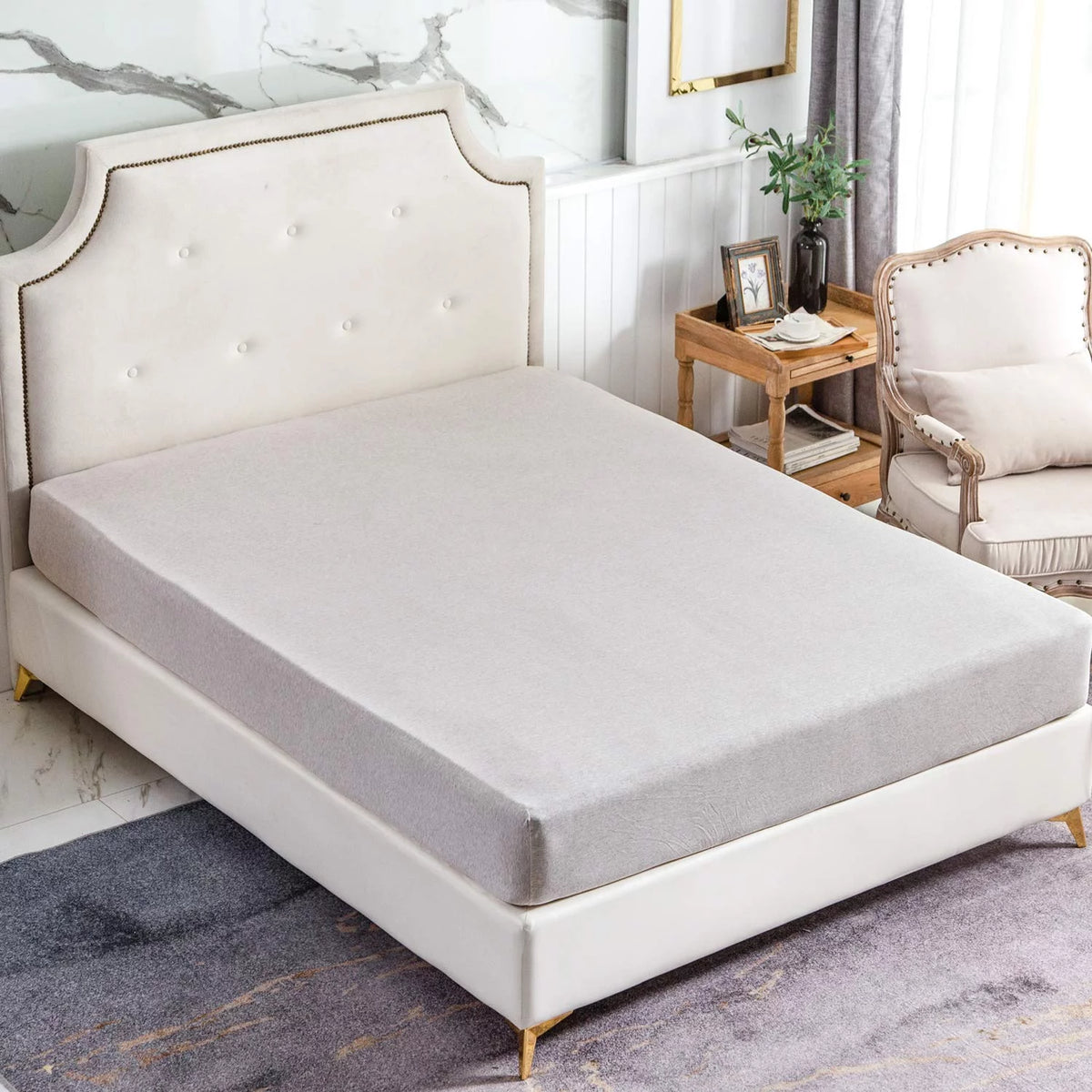 Jersey Knit Cotton Fitted Bottom Sheet King Size K746